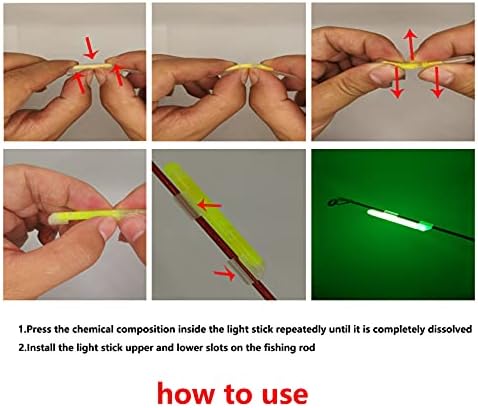 100PCS Ocean Sun Clip Snap On Fishing Glow Sticks Rod Tips， Pole Light for Catfishing Surf Bank in The Dark - Image 5
