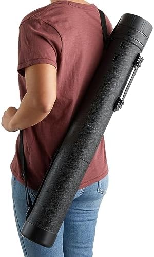 Juvale Extendable Poster Tube - Telescoping 30-49 in Poster Carrying Case - Adjustable Shoulder Strap Blueprint Tube - High-Capacity Art Storage - 5 in Diameter, Black - Image 5