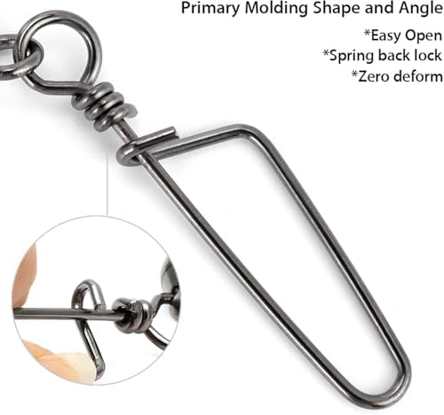 Dr.Fish 30 Pack Barrel Snap Swivels, Barrel Swivels Fishing Tackle Crane Rolling Coast Lock Snap Lure Leader Line Connector Fresh&Saltwater - Image 6