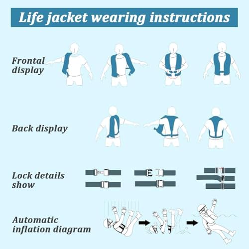 Automatic Inflatable Life Jacket for Adults – Adjustable Buoyancy Vest with Manual Override,Reflective Strips & Safety Whistle for Boating, Kayaking, Surfing & Swimming. - Image 6