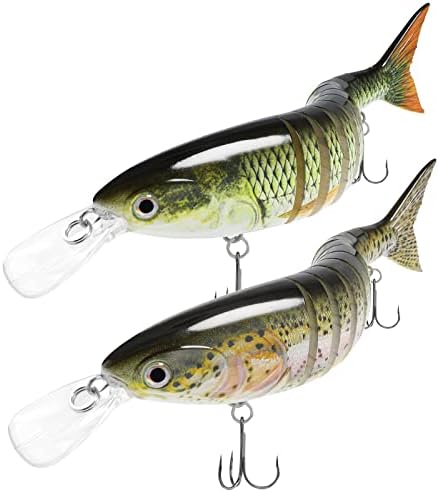 TRUSCEND Swimmax Easy Catch Fishing Lures with BKK Hooks, Wiggling, Vibrating, Rattling and Gurgling for More Bite, Heavy-Duty Dyneema Fiber Jointed Swimbaits for Bass, Trout, Walleye, Crappie, Pike by TRUSCEND