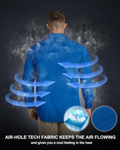 33,000ft Men's Long Sleeve Sun Protection Shirt UPF 50+ UV Quick Dry Cooling Fishing Shirts for Travel Safari Camping Hiking - Image 2