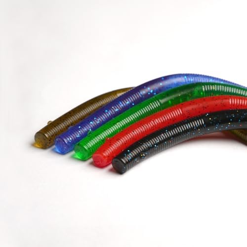 5" Stick Worms for Bass Fishing, Soft Plastic Wacky Worms, Durable Baits for Texas Carolina Rig, Freshwater Saltwater Lures - Image 6