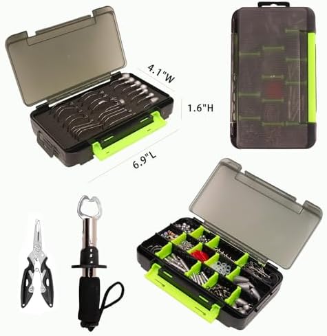 FONMANG 322-Piece Fishing Lures Kit - Buzz Bait/Spinner Baits/Jig/Frog, Fishing Tackle Box with Tackle Included, Soft Bait/Hooks/Weights, Fishing Gear Lure Kit Gift for Men Freshwater Bass Trout - Image 2