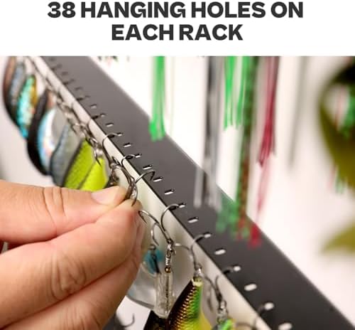 VEYWANE Fishing Lure Display Storage Racks, 15" Wall Mount Metal Fishing Baits/Lures Organizer and Rig Holder 4 PCs - Image 3