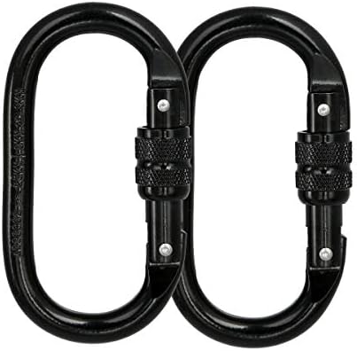 Heavy Duty Locking Climbing Carabiner Clip CE Rated 25 kN 5600 LB Rugged Terrain Approved Industrial Strength Twist Lock Carabiners Clips for Rigging, Ropes, Hammocks, Camping by BYANG