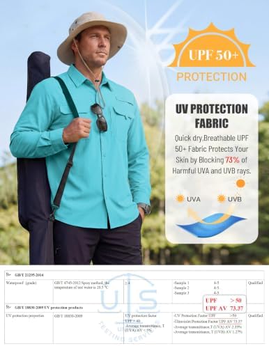 WULFUL Men's Sun Protection Fishing Shirts UPF 50+ Lightweight Quick Dry Cooling Long Sleeve Shirts for Work Hiking Safari - Image 4