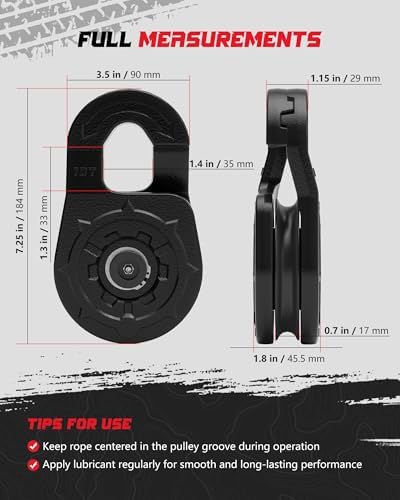 Towing Winch Snatch Block, Separate Pulley Block, Multiple-Purpose G80 Heavy Duty Forged Winch Snatch Block Pulley, 22Tons(46,051lbs) MBS, for Synthetic Rope Off Road Recovery, Black - Image 5