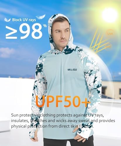 Men's UPF 50+ Sun Protection Hoodie, Long Sleeve Fishing Shirt - Image 5