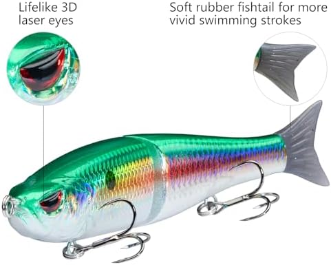 Bassdash SwimShad Glide Baits Jointed Swimbait Bass Pike Salmon Trout Muskie Fishing Lure - Image 4