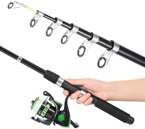 Tripquips Fishing Rod, 6.9ft Telescopic Fishing Rod and Reel Combo with Fishing Pliers and Lip Gripper Fishing Equipment, 5.2:1 Pre-Loaded Spinning Reel Combo Set Fishing Pole - Image 4