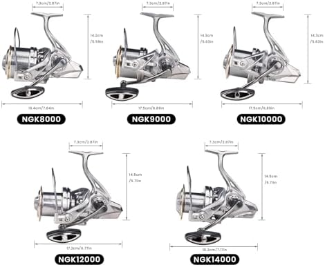 HAUT TON Spinning Reel, 6+1BB Metal Surf Fishing Reels, 55lbs Max Drag - Image 3