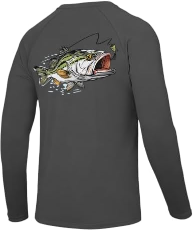 Men's UPF 50+ Sun Fishing Shirt, Long Sleeve UV Protection Tee, Quick Dry Rash Guard for Outdoor Swim Hiking by Twekfish