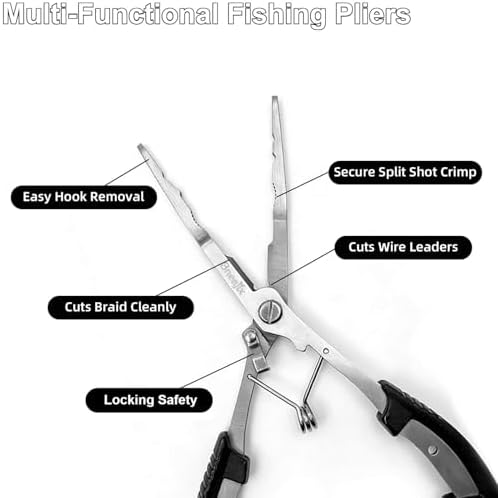 Professional 8.4“ Fishing Plier with Safety Lock and Anti Loss Rope - Image 3