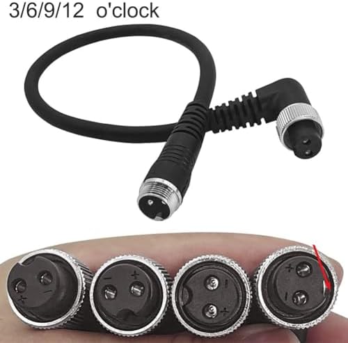 Fishing Reel for Battery Power Cable for DAI-WA Elbow 2 Hole Power Cord Adapter 45cm Black PVC Copper Wire(6 Oclock) - Image 6