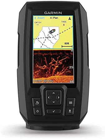 Garmin Striker 4cv with Transducer, 4" GPS Fishfinder with CHIRP Traditional and ClearVu Scanning Sonar Transducer and Built In Quickdraw Contours Mapping Software by Unknown