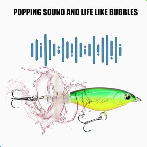 EXAURAFELIS Topwater Buzz Lure, Floating Rotating Tail Fishing Lure, Surface Noisy Hard Bait, Artificial Segmented Bait for Bass, Pike, Trout, Freshwater Saltwater Angling Tackle - Image 4