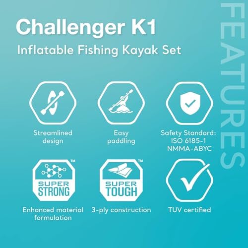 INTEX Challenger Inflatable Kayak Series: Includes Deluxe 86in Kayak Paddles and High-Output Pump – SuperStrong PVC – Adjustable Seat with Backrest – Removable Skeg – Cargo Storage Net - Image 3