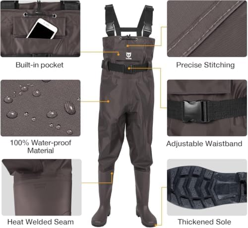 TIDEWE Chest Waders for Men Women, Waterproof Fishing Waders - Image 3