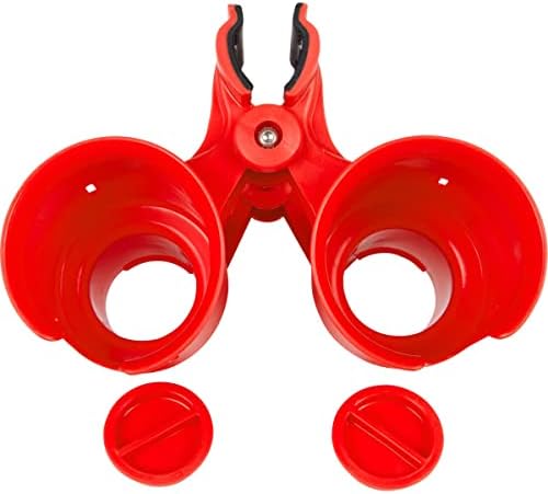 ROBOCUP, (Red), Patented Clamp On Boat Cup Holder |Multifunction Dual Drink Caddy for Fishing Poles, Tools, Net, Gaff |Portable Storage for Boating, Beach, Umbrellas, Golf Carts, Strollers - Image 4