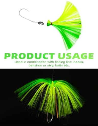 BLUEWING Sea Trolling Lures with Lead Head Saltwater Fishing Witches Big Game Ballyhoo Skirt for Tuna, Wahoo, Sailfish, Mahi Mahi 1oz, 2oz, 4oz, 6oz, 8oz - Image 6