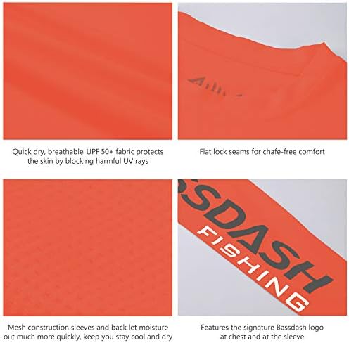 BASSDASH Fishing T Shirts for Men UV Sun Protection UPF 50+ Long Sleeve Tee T-Shirt - Image 4