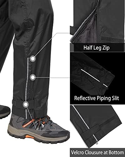 33,000ft Men's Rain Pants, Waterproof Rain Over Pants, Windproof Pants - Image 5