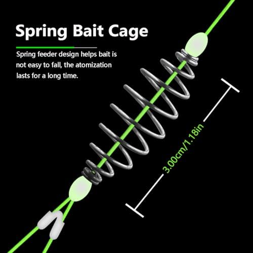 Dyxssm Spring Bait Cage Trap Fishing Hooks, Drum Spring Feeder Carp Fishing Baits Hook - Image 3