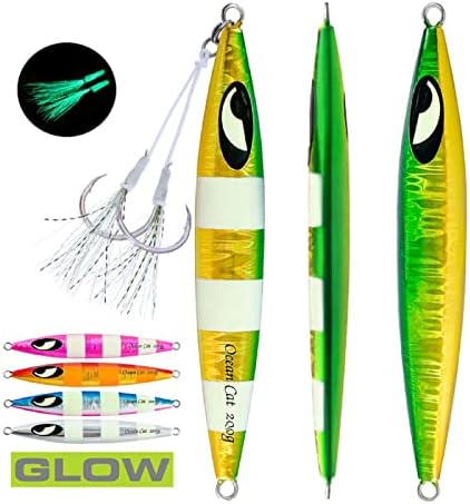 OCEAN CAT Lead Metal Flat Slow Fall Pitch Fishing Jigs Lures Sinking Vertical Jigging Bait with Butterfly Hook for Saltwater Fishing - Image 3
