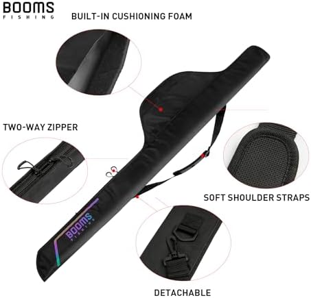 Booms Fishing PB4 6.4ft~8ft Fishing Rod and Reel Case, Portable Folded Fishing Pole Case, 1ft/7.7" Extended Design Fishing Spinning Rod Bag, Store Up to 2~3 Fishing Rods and Reels, 76"~96" - Image 5