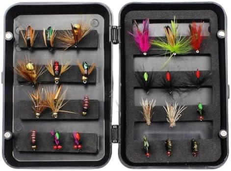 Assorted Fly Fishing Lures 32pcs with Magnetic Box for Salmon(C-32PCS) - Image 4