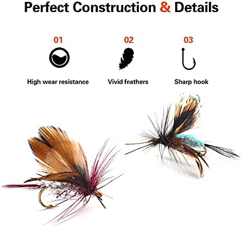 Fly Fishing Kit, Handcrafted Dry Wet Flies with Realistic Lure Design Ready - Image 5