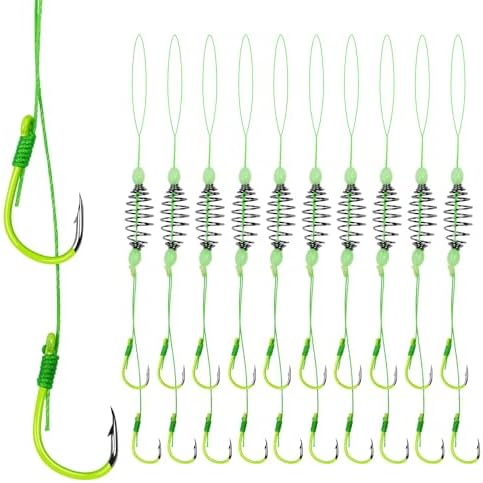 Fishing Spring Feeder Rigs, Ready-to-Use Double Hook Bait Cage Fishing Tackle, Anti-Tangle Spring Bait Cage Rig for Carp Catfish Fishing by Fishing