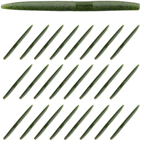 Reaction Tackle Wacky Worms, 5.5 Inch Salt Impregnated Soft Plastic Stick Bait Bass Fishing Lures for Finesse, Wacky, Neko, Texas and Carolina Rigs, 24 Pack by ReactionTackle