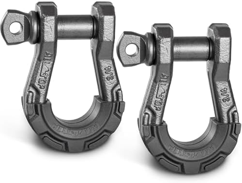 ALL-TOP D Ring Shackle (2 Pack) 3/4" Fully Forged with 7/8 Pin, 79500Lbs Break Strength & 9Ton Work Load, Impact Resistant by Extreme E-Coat by ALL-TOP4X4