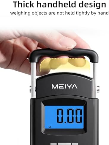 MEIYA Fish Scale 110lb/50kg Digital Fishing Scale with Backlit LCD, Portable Handle, Stainless Steel Hook & 2 AAA Batteries – Great Fishing Gifts for Men - Image 2