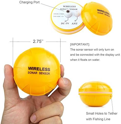 Portable Rechargeable Fish Finder Wireless Sonar Sensor Fishfinder Depth Locator with Fish Size, Bottom Contour, Color LCD Display - Image 4