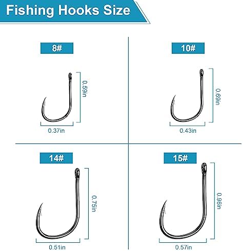 100/500PCS Fishing Hooks, Carbon Steel Sharp Barbed Fish Hooks W/Box - Image 3