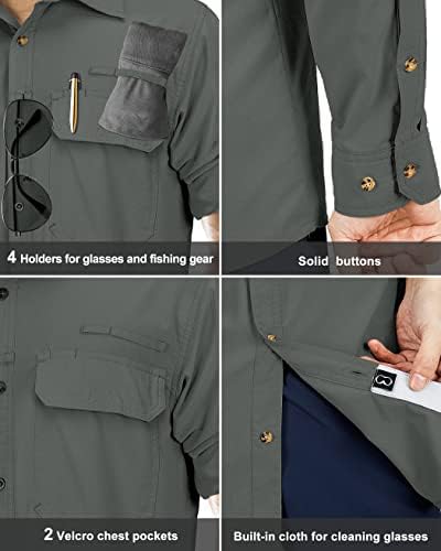 33,000ft Men's Long Sleeve Sun Protection Shirt UPF 50+ UV Quick Dry Cooling Fishing Shirts for Travel Safari Camping Hiking - Image 5