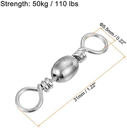 PATIKIL Fishing Barrel Swivels Carbon Steel Terminal Tackle - Image 2