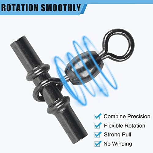 Fishing Cross Line 3 Way Swivel,40pcs T-Shape Sleeve Swivels Heavy Duty Crimp Crane Swivel Brass Triple Swivels for Deep Drop Rigs Saltwater Fishing Tackle - Image 3
