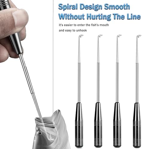 Fish Hook Remover Tool, Fishing Hook Quick Removal Descending Device, Fishing Gear Security Equipment Kits, Hook Extractor Accessories Detacher Tools with 4PCS Storage Tube - Image 3