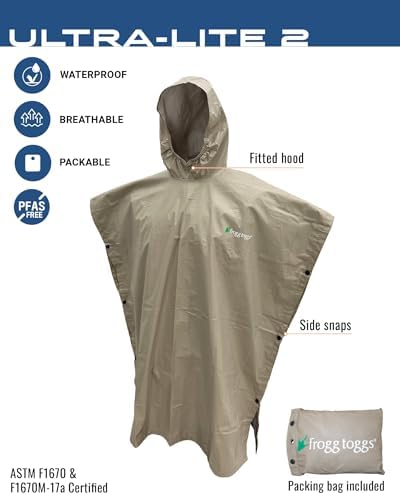 FROGG TOGGS Ultra-lite2 Waterproof Rain Poncho, Breathable and Reusable - Image 2