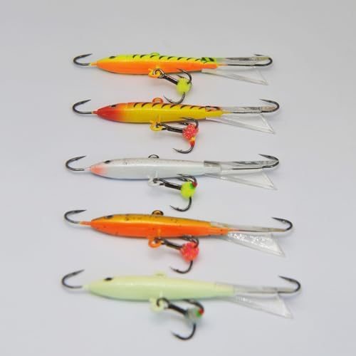 Alichino Ice Fishing Jig Set Ice Fishing Lures Micro Jig Head Hook Set for Panfish, Crappie, Walleye, Perch, Trout, Bluegill - Image 3