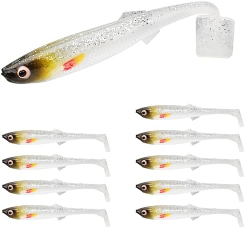 TRUSCEND Shadtale Easy Catch Soft Fishing Lures, Unique Vibration and Action for Various Rigs, Paddle Tail Swimbaits Trailer for Bass, Trout, Crappie, Walleye, Redfish, Saltwater & Freshwater Fishing by TRUSCEND