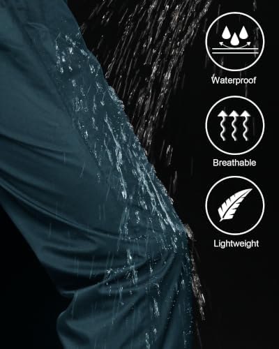 iCreek Men's Rain Pants Waterproof Breathable Lightweight Rain Over Pants - Image 4
