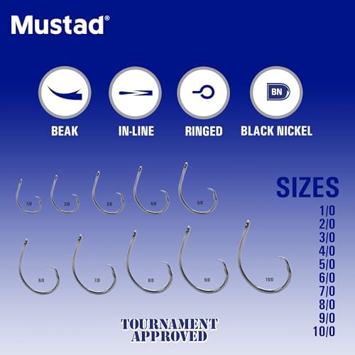 Mustad 39944 Demon Perfect Circle in-Line Wide Gap Fishing Hooks, Black Nickel, UltraPoint - Image 6