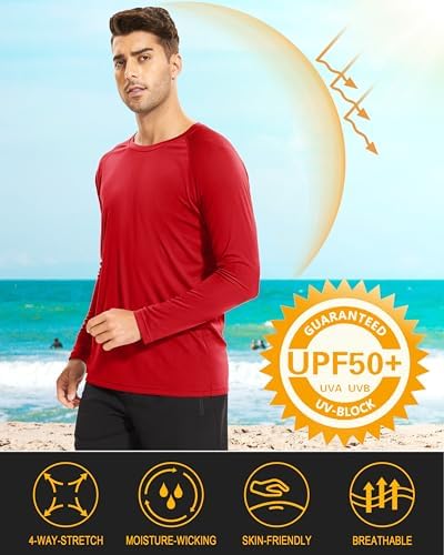 MAGCOMSEN Men's Long Sleeve Shirts UPF 50+ UV Sun Protection Athletic Shirts for Hiking Running Workout Rash Guard - Image 2
