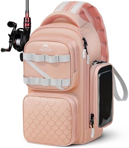 MATEIN Fishing Sling Bag with Phone Pouch, 3600 Tackle Box Backpack by MATEIN