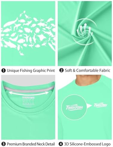 Men's Fishing Shirt Long Sleeve, UPF50+ UV Protection Sun Shirts, Quick Dry Graphic T Shirt for Running Hiking - Image 5